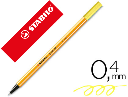 Rotulador Stabilo Point 88 tinta amarillo neón